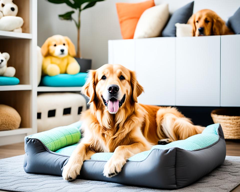 Hund auf orthopädischem Hundebett