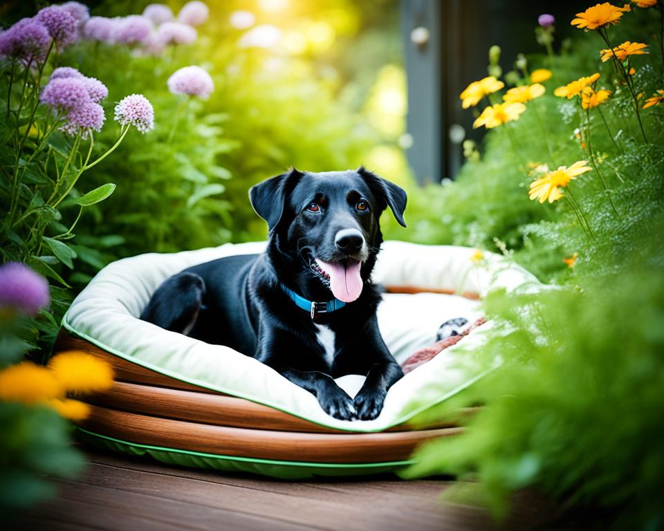 menschen hundebett nachhaltigkeit